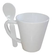 Taza Cónica con cuchara Polymero